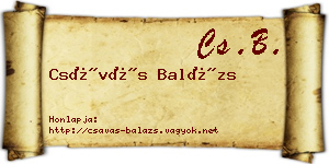 Csávás Balázs névjegykártya