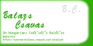 balazs csavas business card